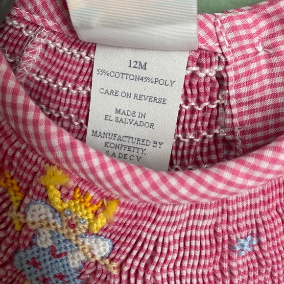 Smocked Giraffe 12 month girls smocked dress - Picture 7 of 7